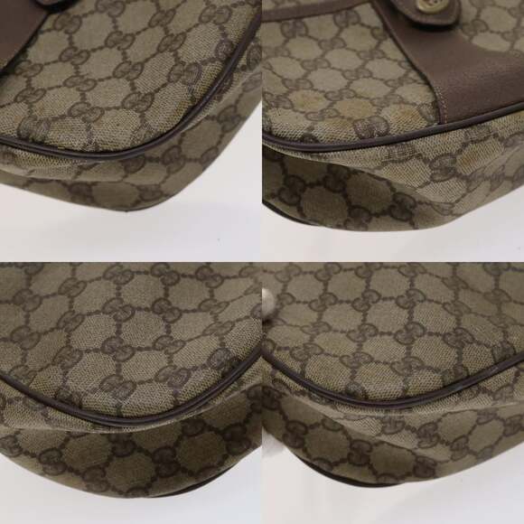 GUCCI GG Supreme Shoulder Bag Pvc Leather Beige Green Red - Picture 10 of 12